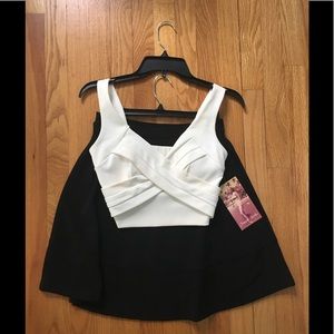 Black and White Two-Piece Mini Dress